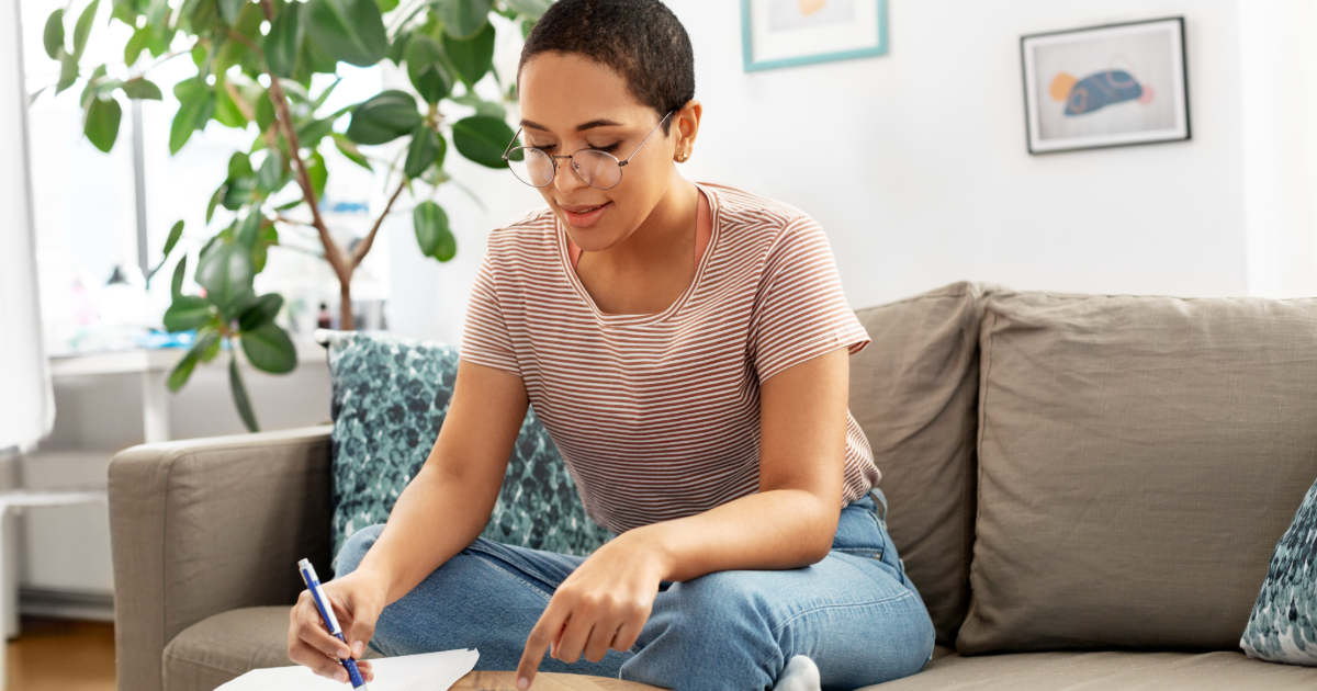 Woman writing