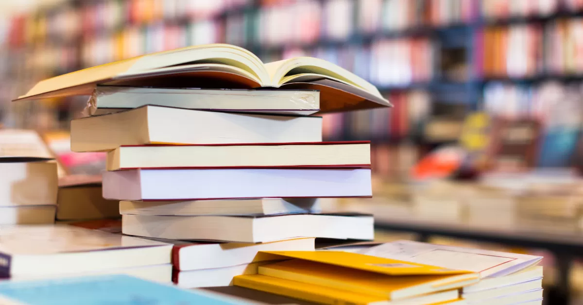 Textbooks on a desk