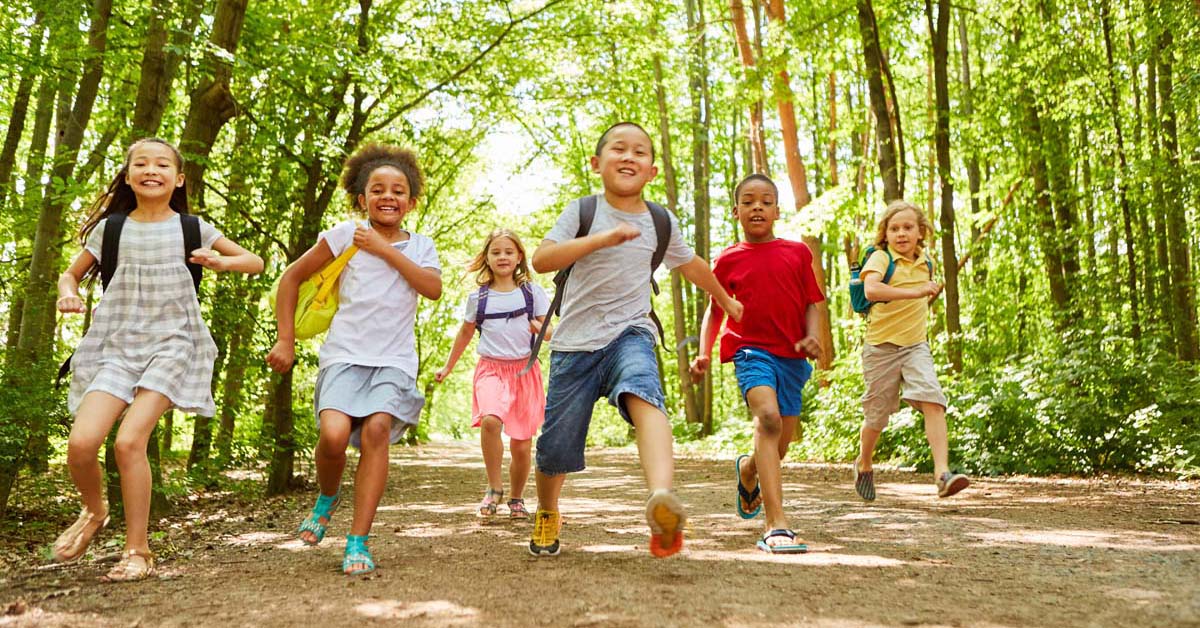 children running outside